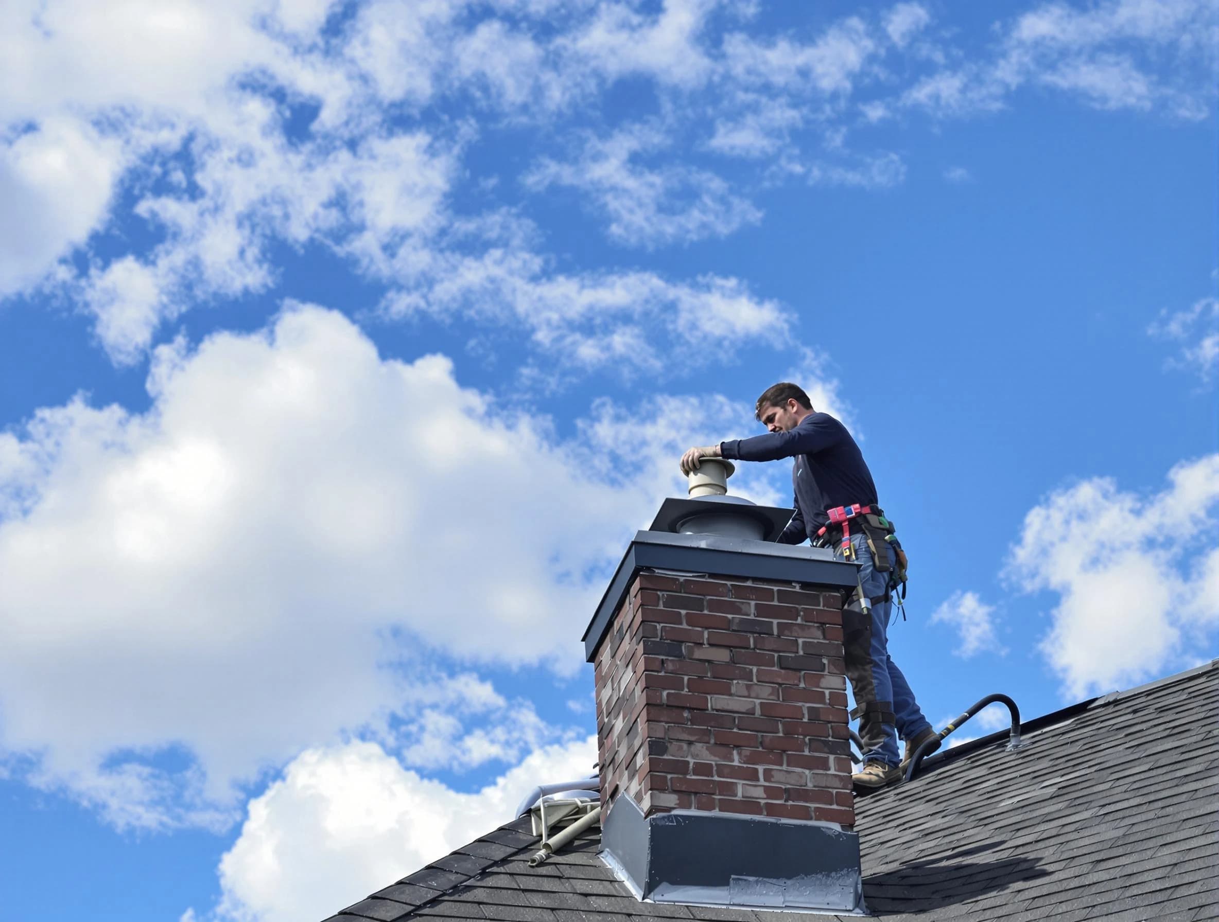 Revere Chimney Sweep installing a sturdy chimney cap in Revere, MA