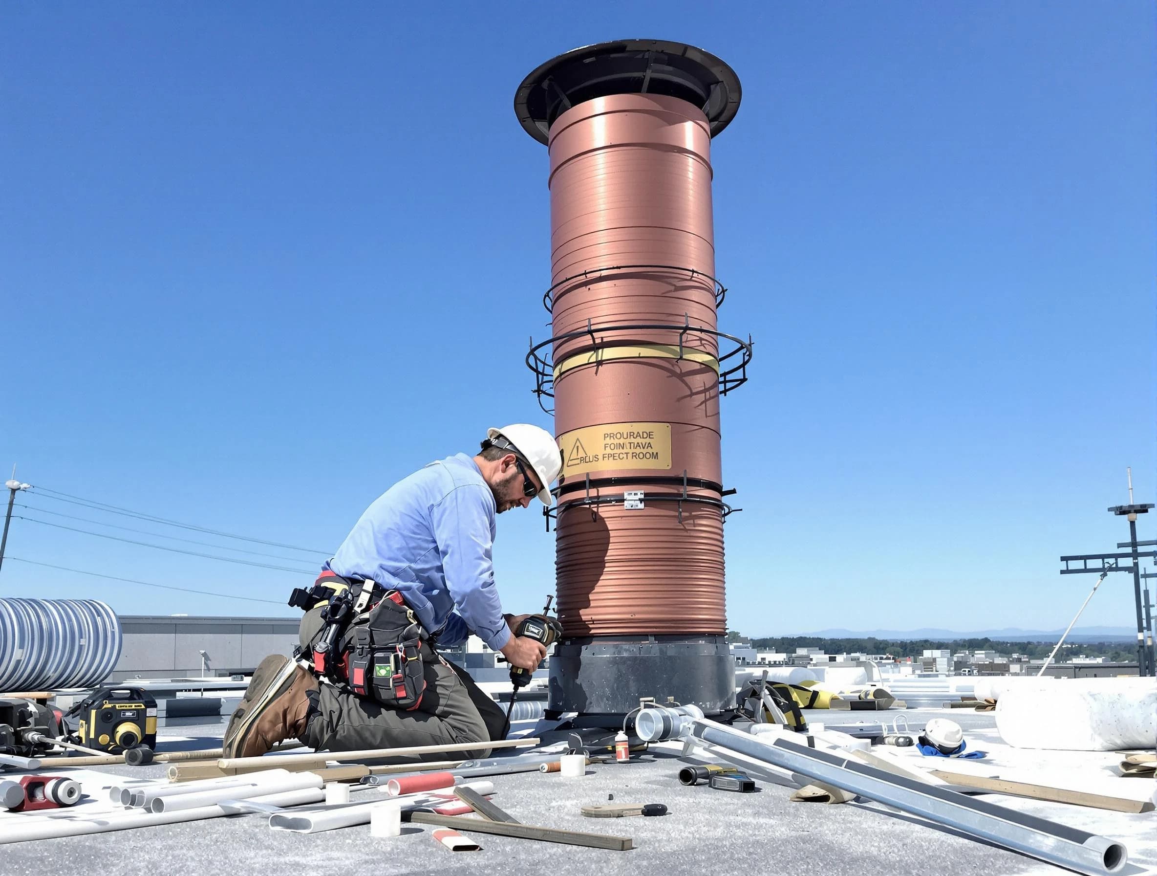 Installed chimney liner by Revere Chimney Sweep in Revere, MA