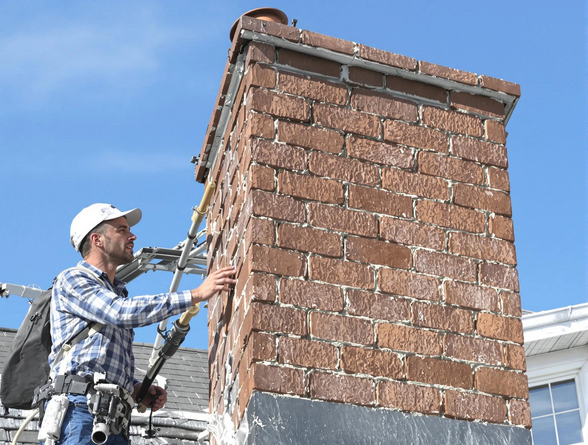 Brickwork for a chimney rebuild by Revere Chimney Sweep in Revere, MA