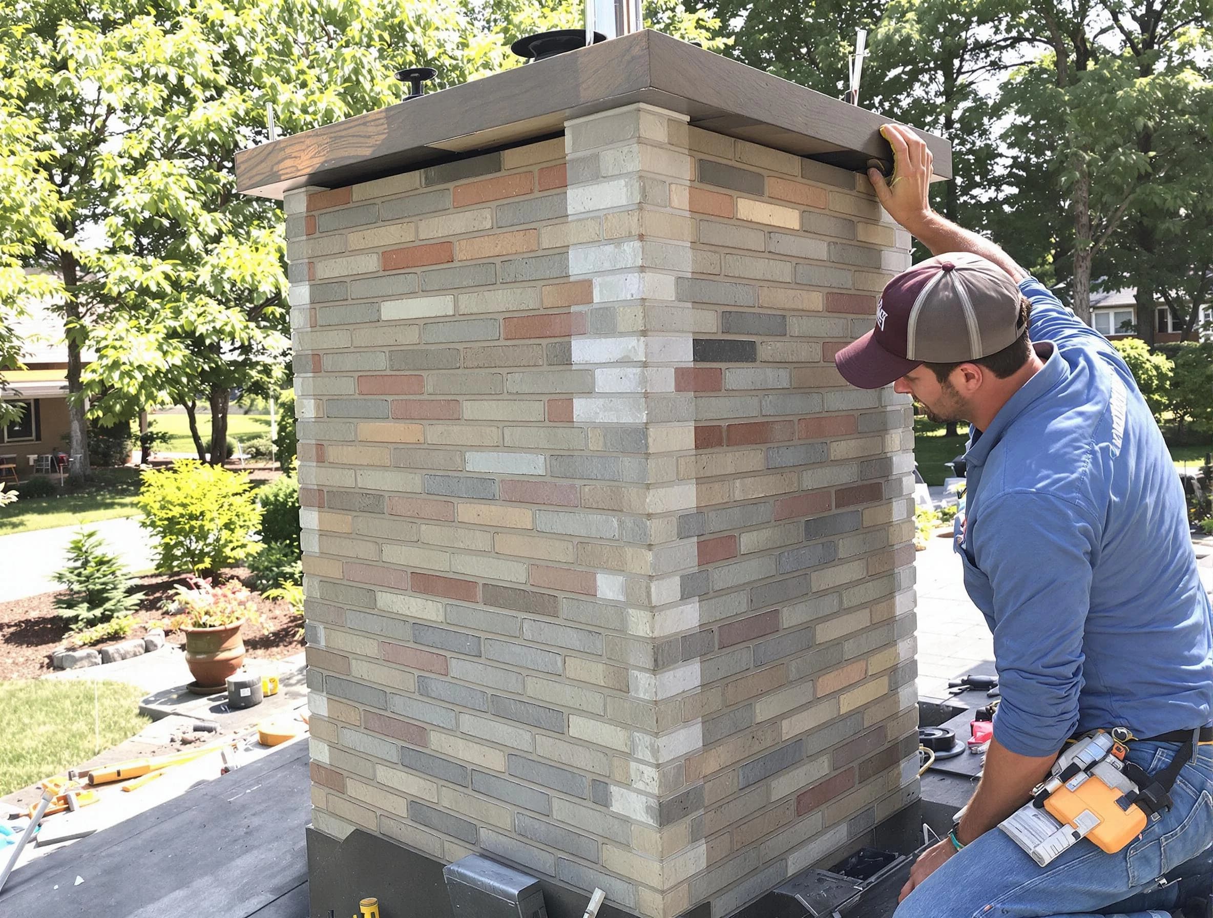 Revere Chimney Sweep completing a modern chimney remodel in Revere, MA