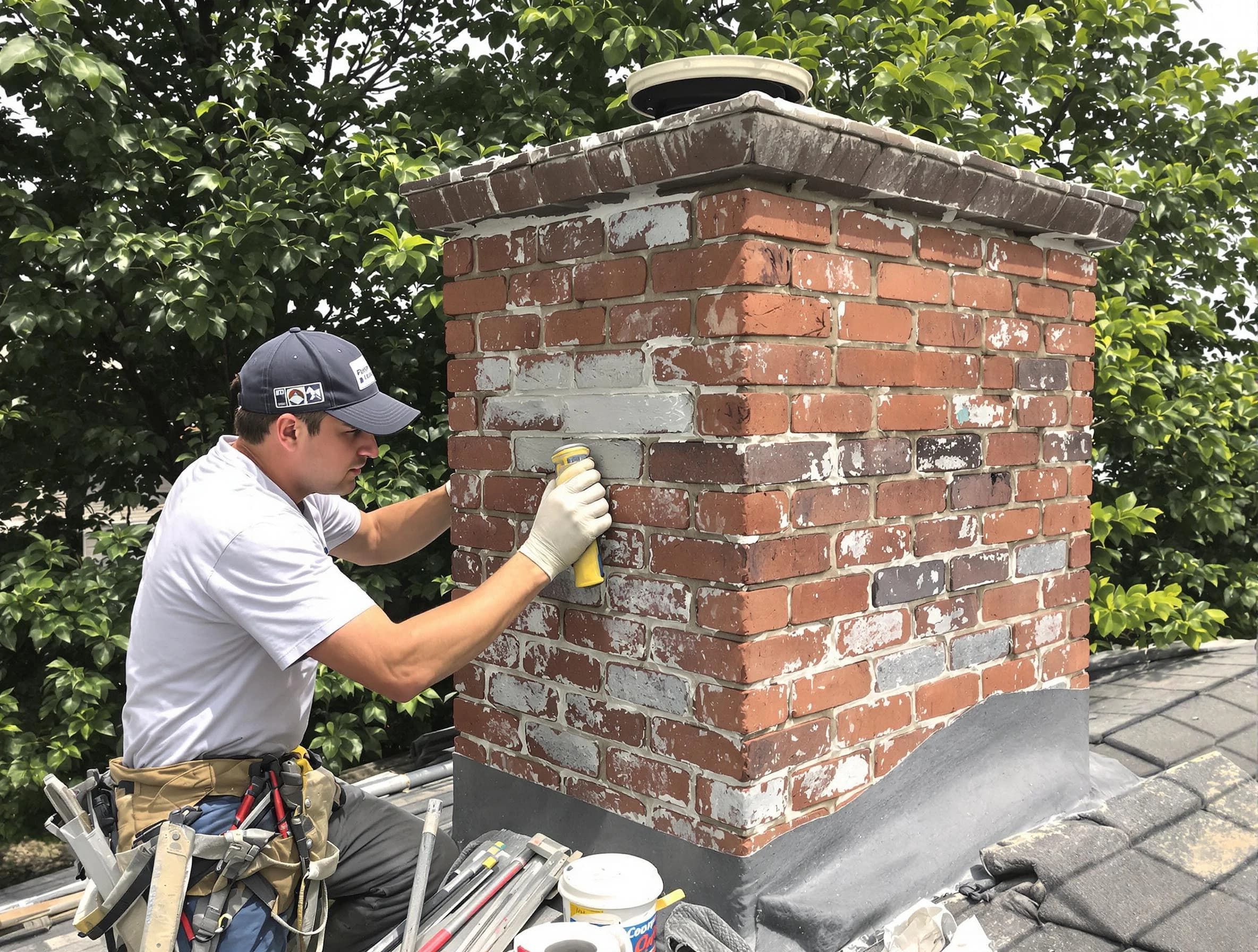 Revere Chimney Sweep restoring an aging chimney in Revere, MA