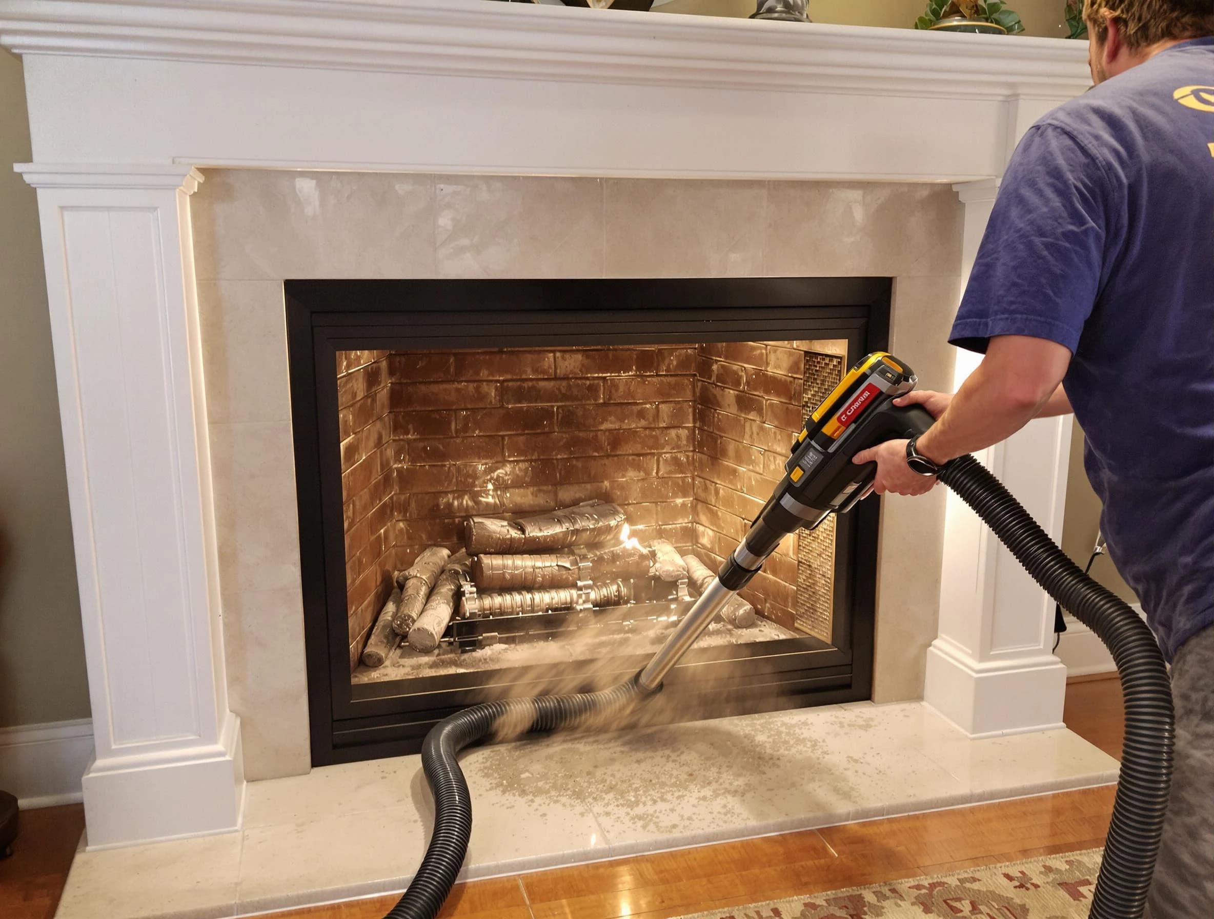 Fireplace cleaning performed by Revere Chimney Sweep in Revere, MA