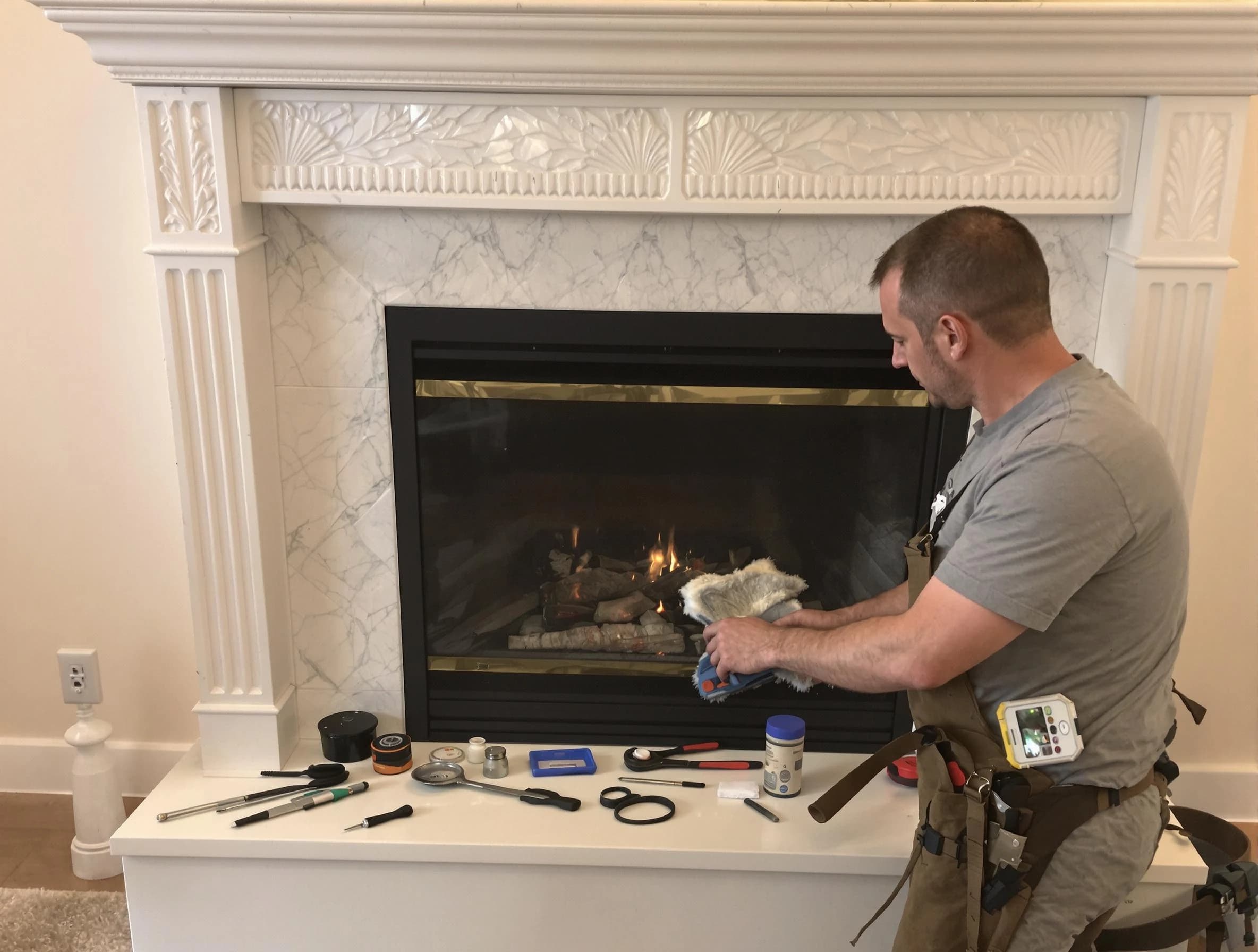 Revere Chimney Sweep performing fireplace maintenance in Revere, MA