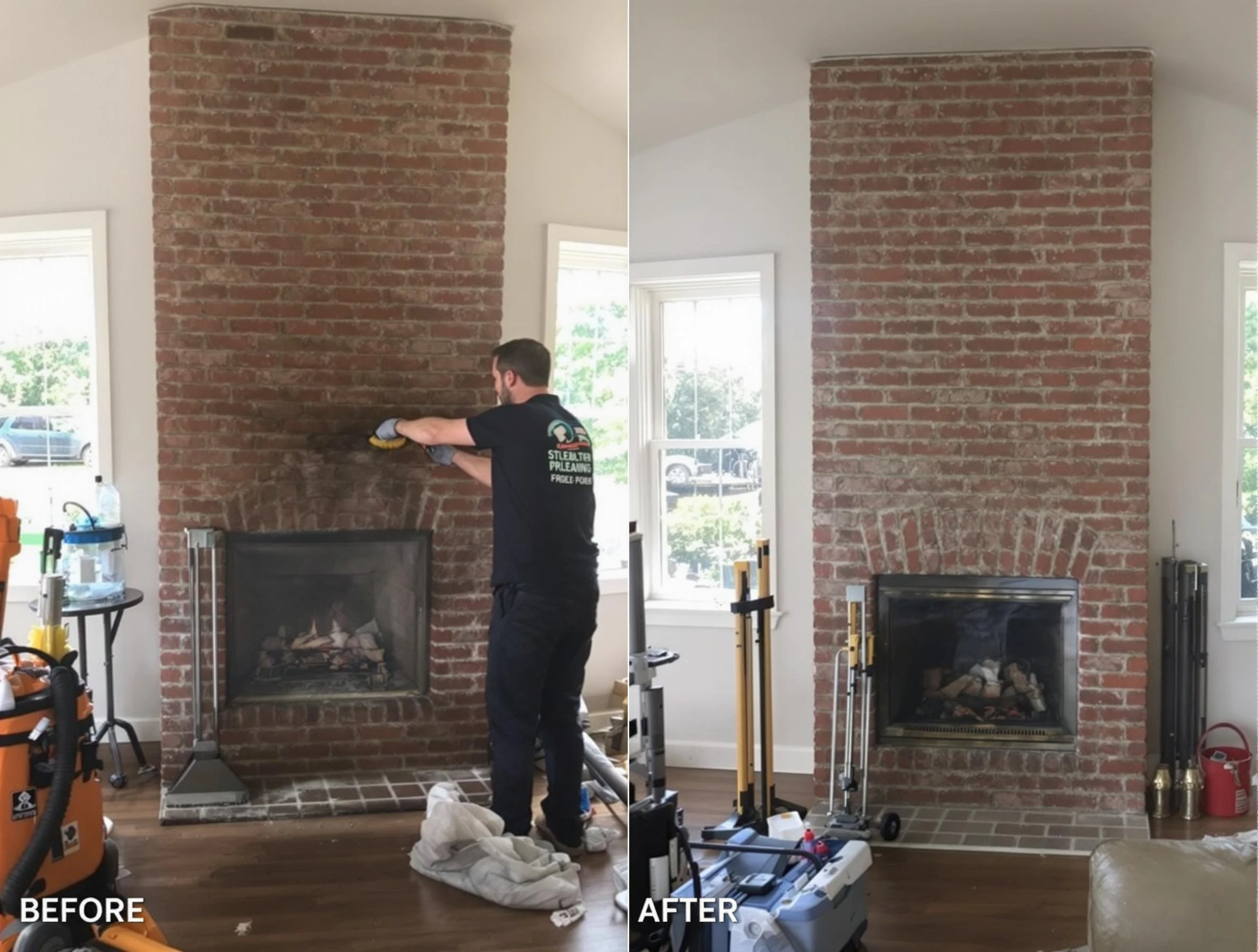 Finished chimney sweeping service by Revere Chimney Sweep in Revere, MA