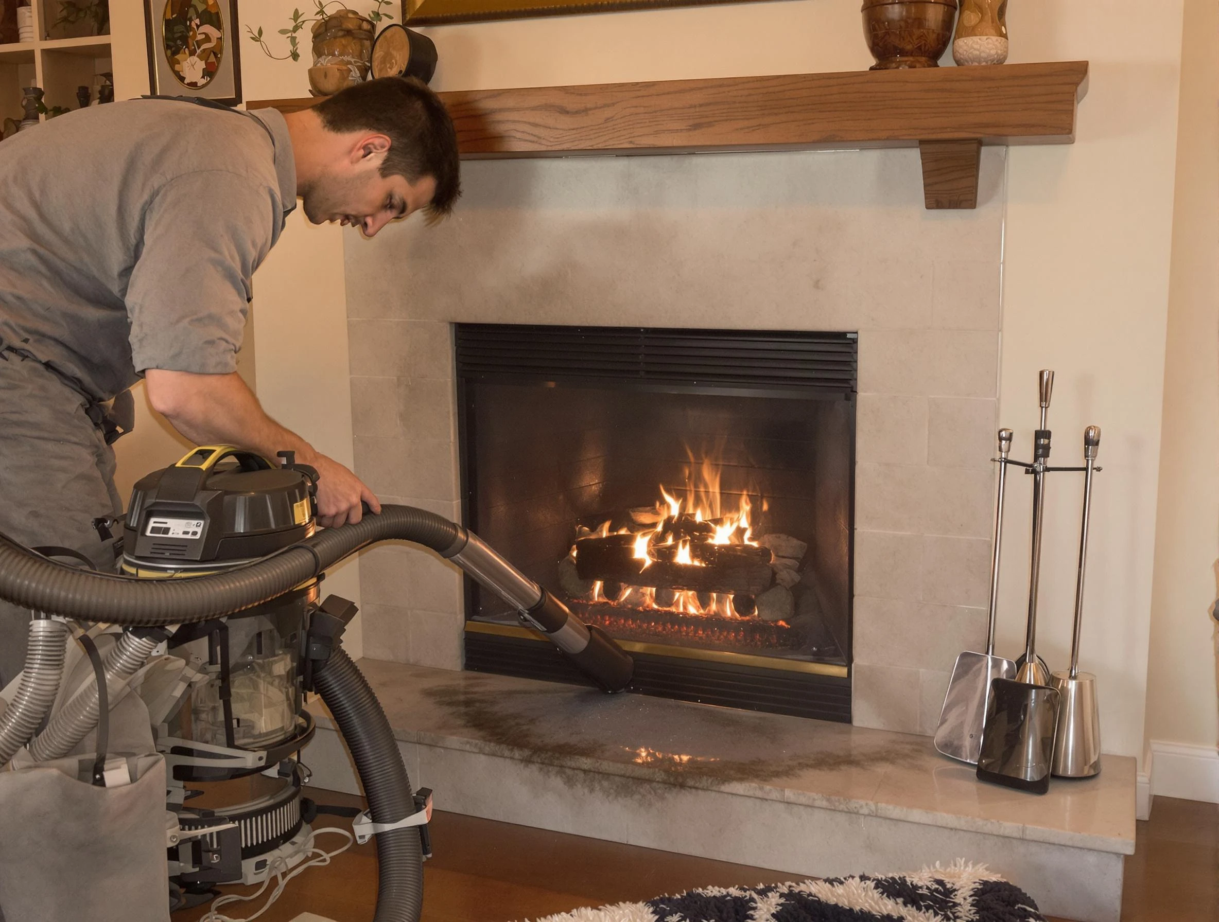 Routine fireplace upkeep by Revere Chimney Sweep in Revere, MA